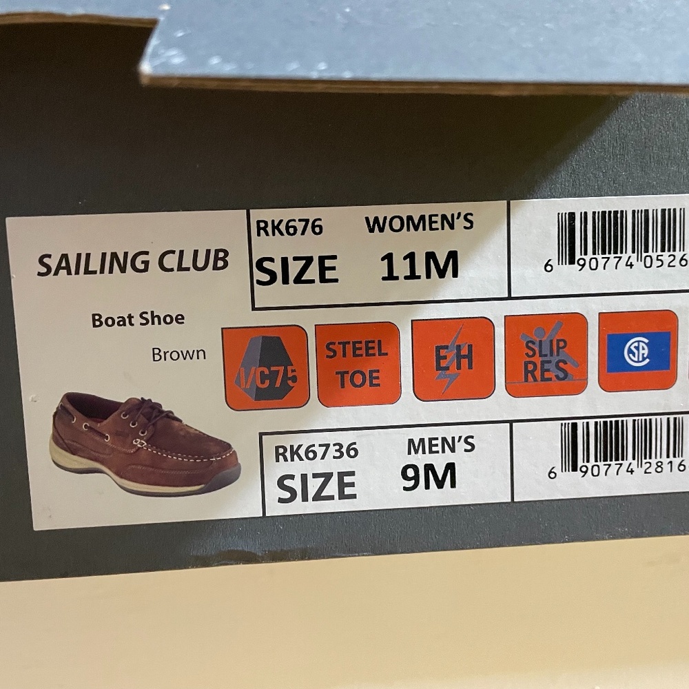 New Rockport Boat Shoe Steeltoe size 9